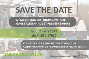 Image à la une de 2 mars 2017 – 12ème Forum Diversité, Stage, Alternance et Premier Emploi